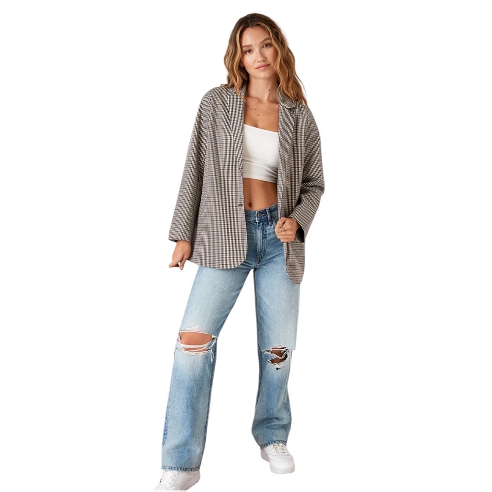 American Eagle ($99.95 Cad) Light Brown Plaid Blazer